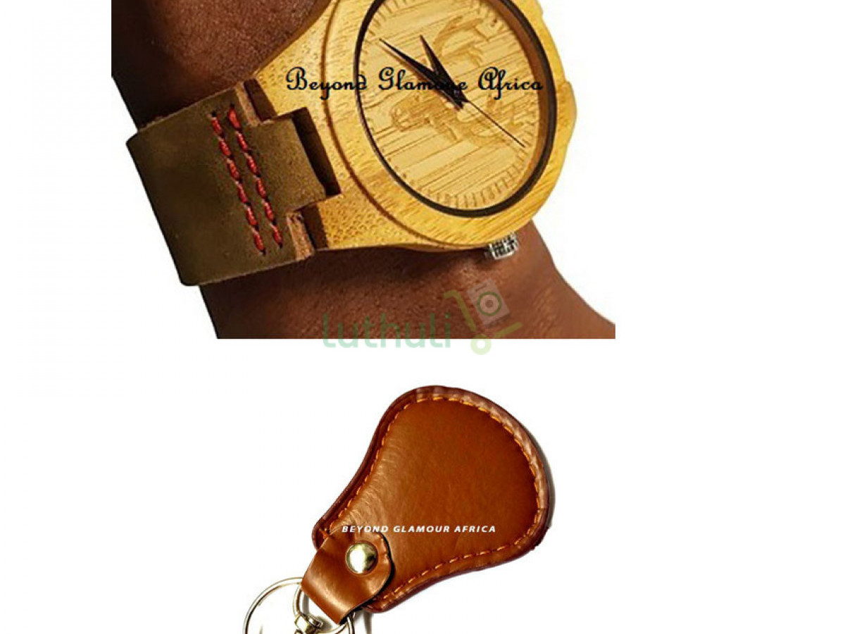 Mens Brown Wooden watch with keyholder Mens Brown Wooden watch with keyholder
