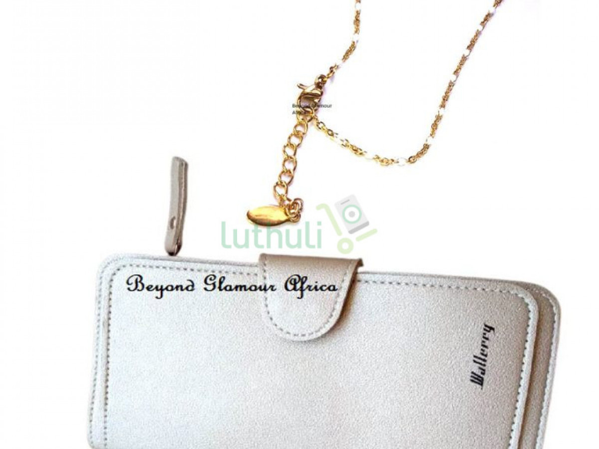Womens Silver leather wallet and bracelet Womens Silver leather wallet and bracelet