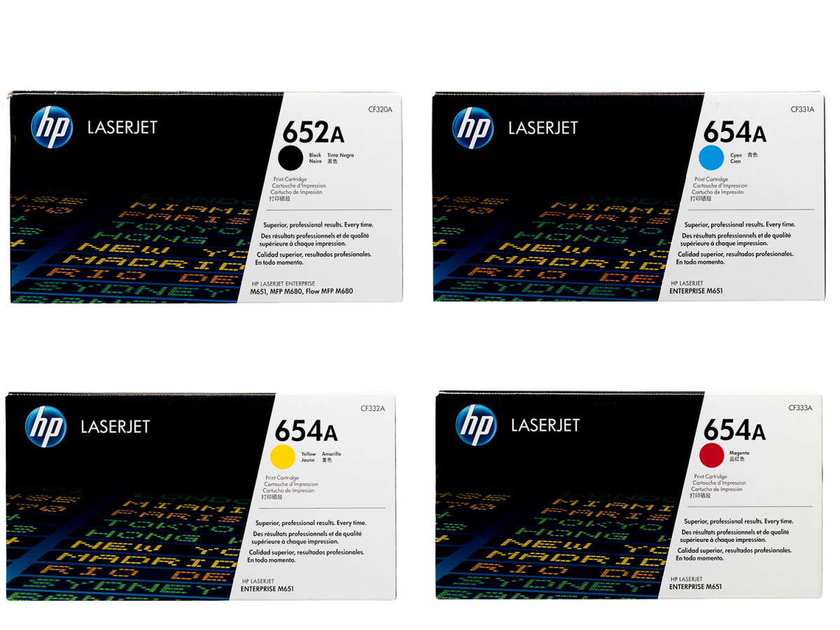 HP 652A / 654A Black and Colour Toner HP 652A / 654A Black and Colour Toner